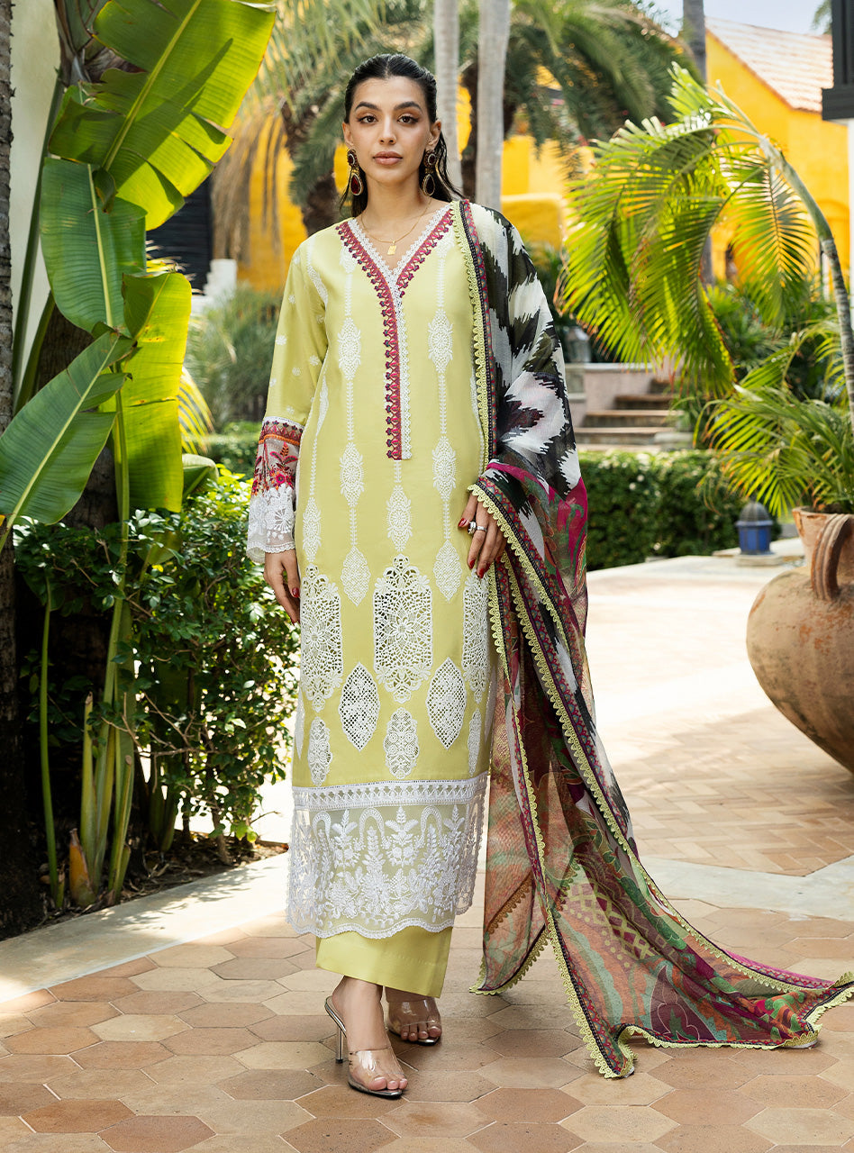 Zainab Chottani | Chikankari 25 | Rayne - 12A XS Lime Chikankari