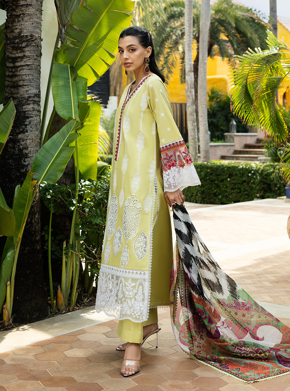 Zainab Chottani | Chikankari 25 | Rayne - 12A S Lime Chikankari