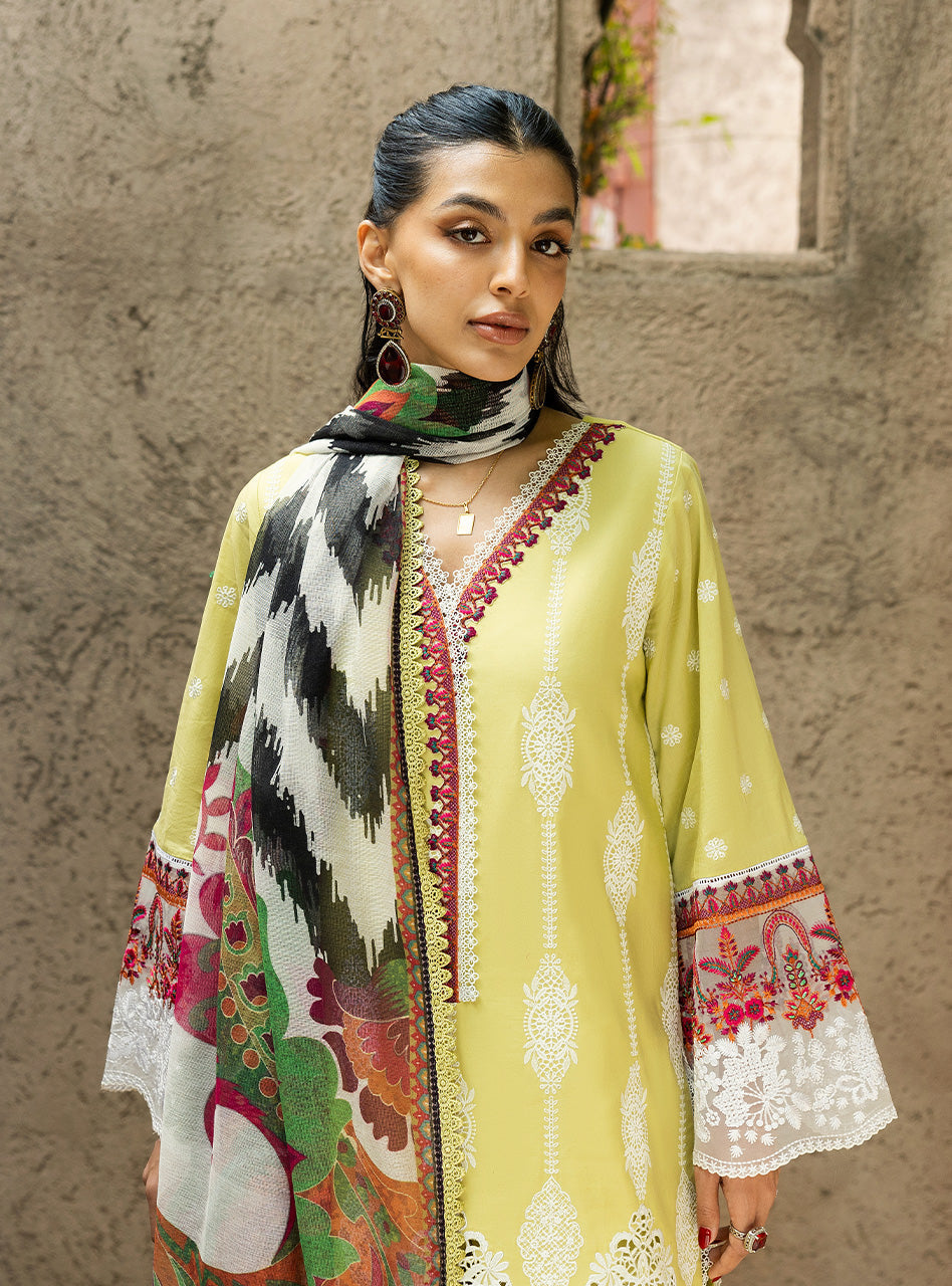 Zainab Chottani | Chikankari 25 | Rayne - 12A L Lime Chikankari