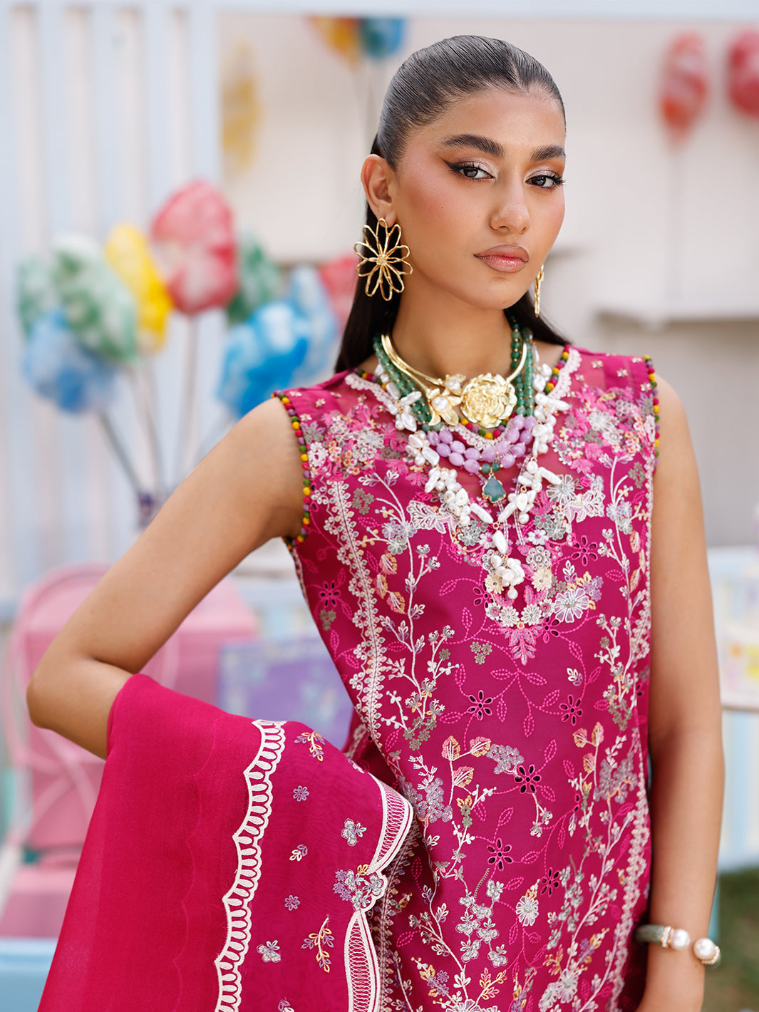 Bin Ilyas | Carnival Summer Edit 25 | 35 - B M Magenta Lawn