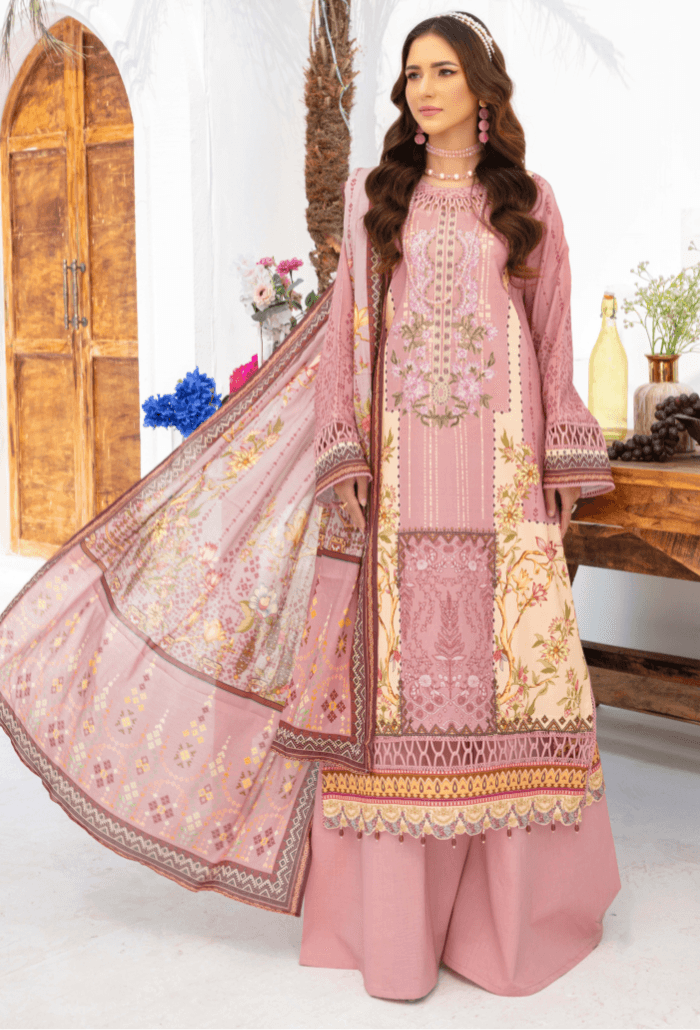 Humdum | Saira Bano Lawn 24 | D01 - Pakistani Designer Dress - by HumDum | Type: Casuals - 100% Original at Saira Sultan