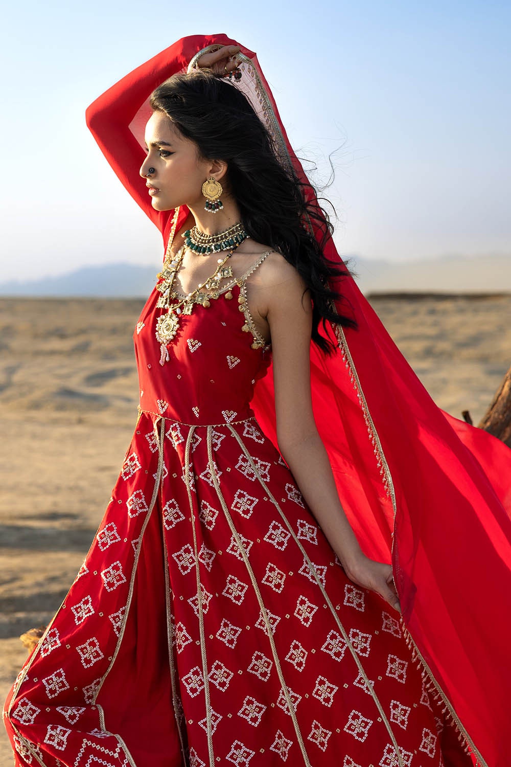 Gul Ahmed | Chunri Lawn 25 | CL-52442 L Red Lawn