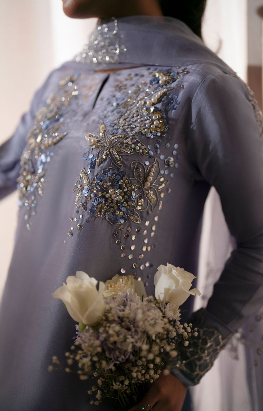 Ajr Couture | Symphony Luxe Festive 25 | Crimson XL Mauve Tissue Silk