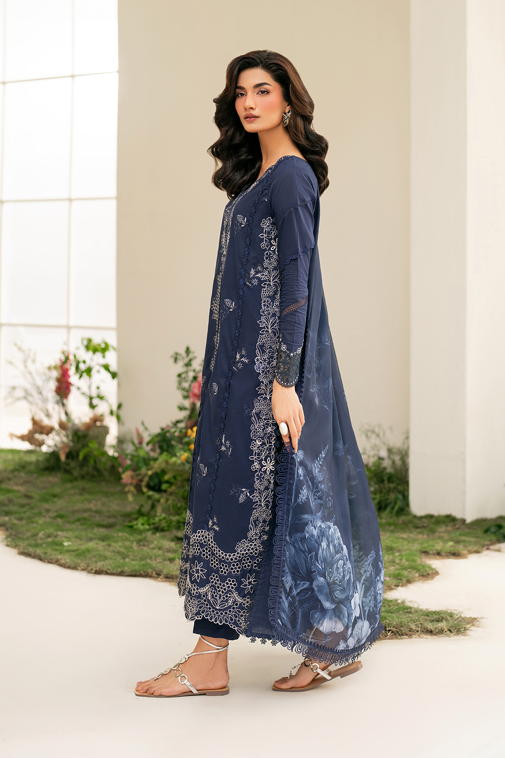 Iznik | Festive Edition | IFE-04 XL Navy Blue Lawn