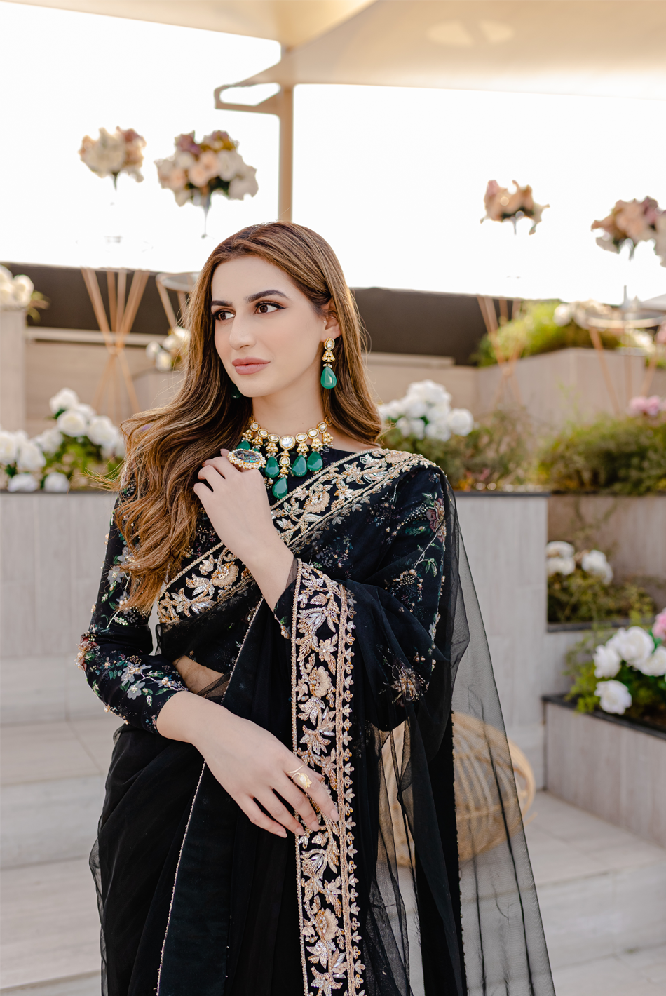Ayesha and Usman | Celestial Night | Chloe M Black Organza