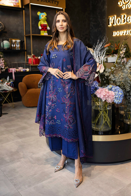 Rangrasiya | Carnation Summer Edit 25 | Aqua XS Navy Blue Lawn