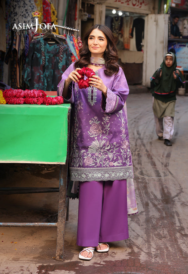 Asim Jofa | Summer Rhapsody | AJUBU-07 Embroidered Lawn - Pakistani Designer Dress - by Asim Jofa - Type : Ladies Clothes - 100% Original at Saira Sultan