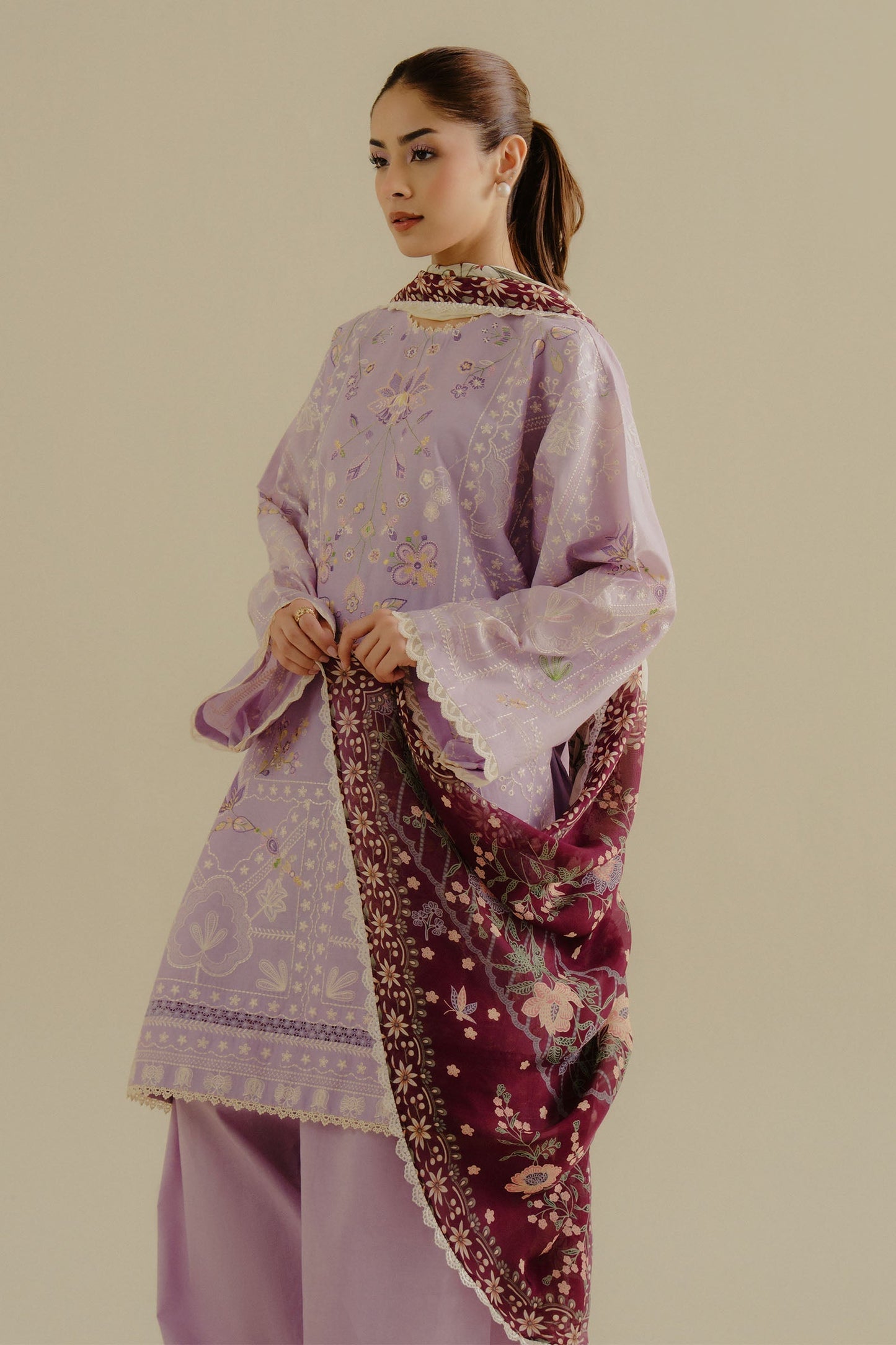 Zara Shahjahan | Coco Lawn 25 | Nyssa-10B XL Soft Lilac Lawn