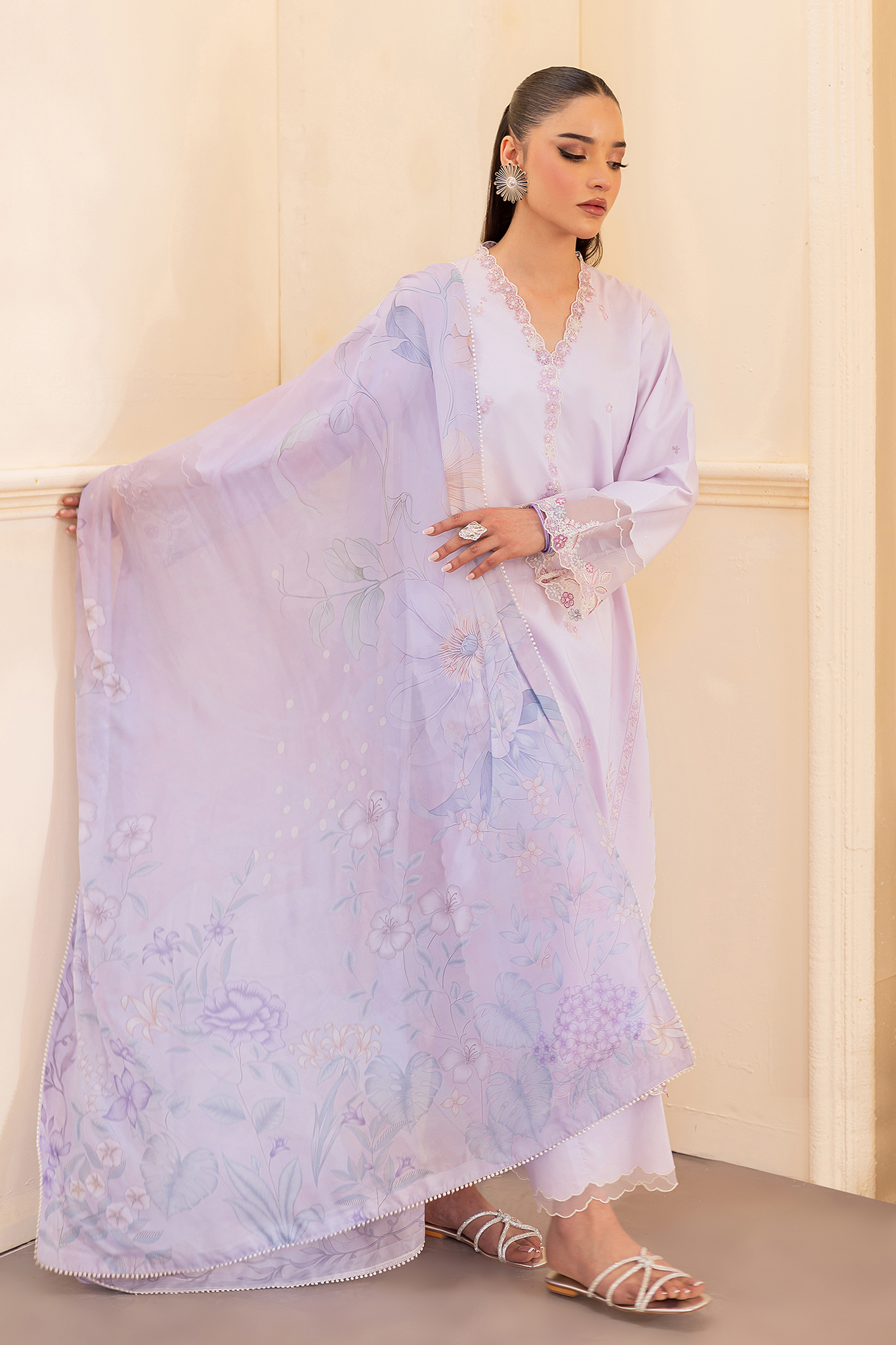 Seran | Nayab Eid Lawn | REHA M Soft Lilac Lawn