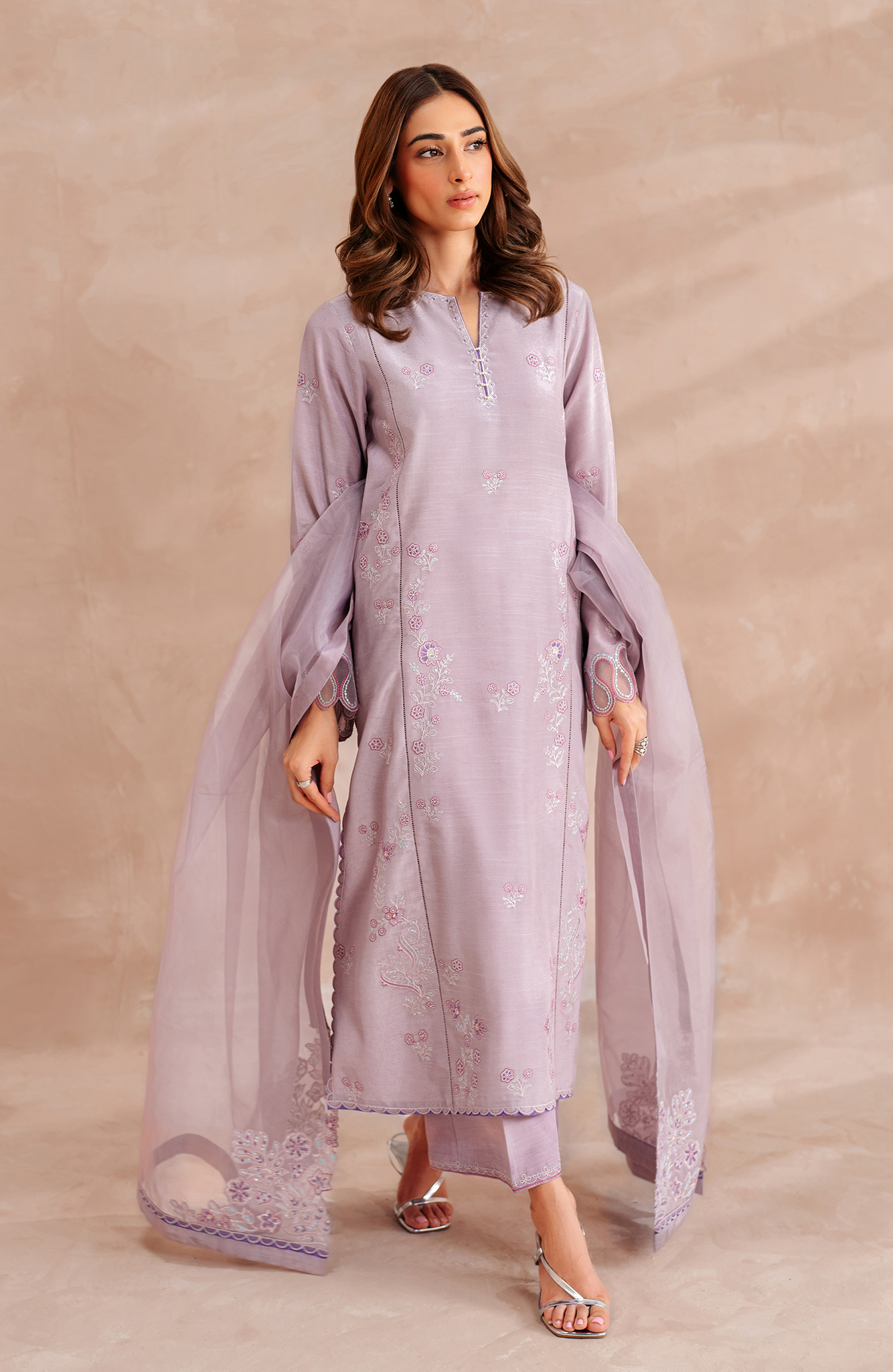 Seran | Eid Luxe Pret 25 | AUSET M Lilac Raw Silk