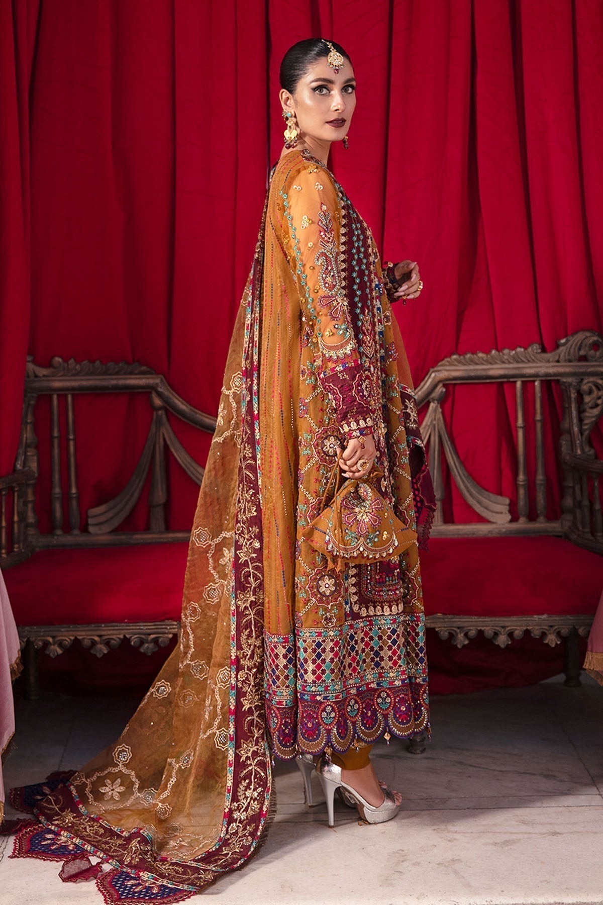 Nureh | Jhoomro Wedding Formals | Gulshan Shirt - Pakistani Designer Dress - by Nureh | Type: Bridal - 100% Original at Saira Sultan