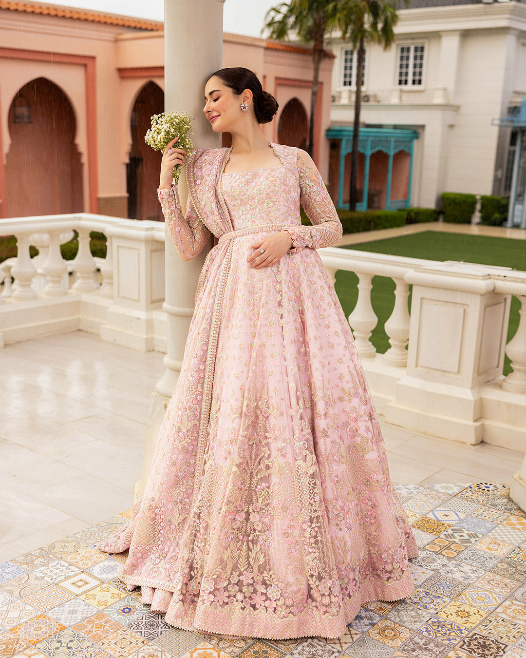 Faiza Saqlain | Neorah 24' RTW | Ruzova Powder Pink L