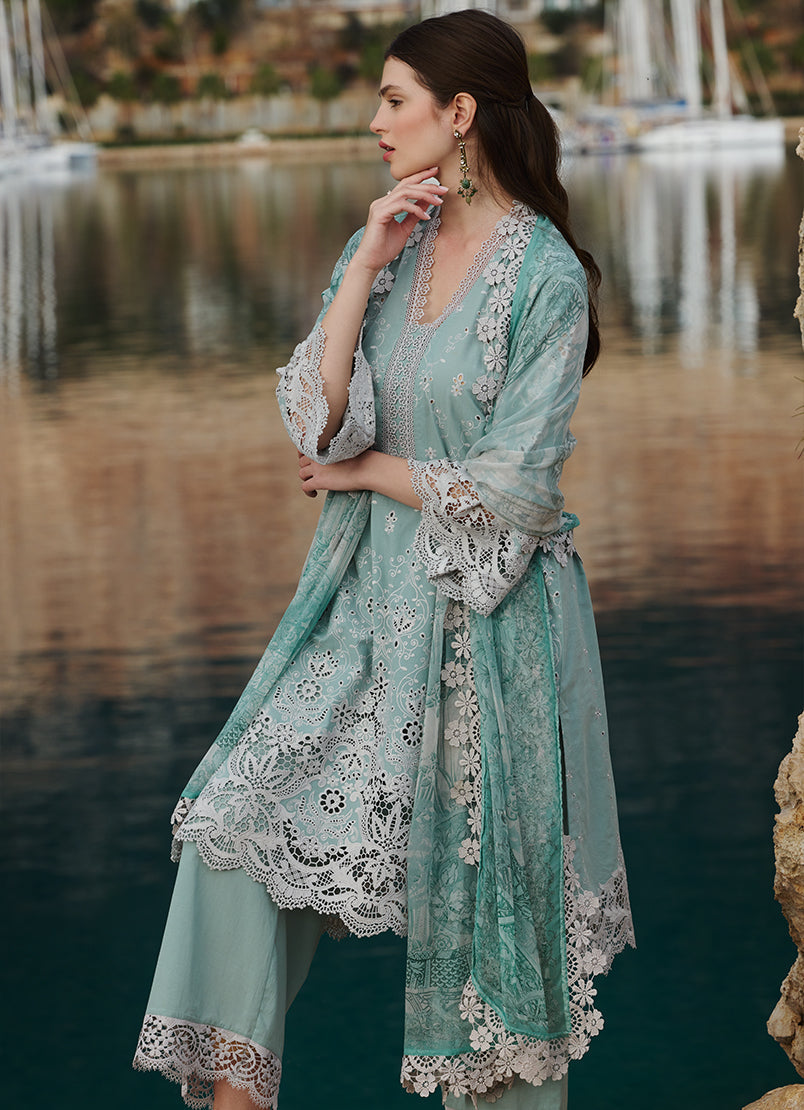 Image | Lawnkari 25 | Selin M Jade Green Cotton Lawn