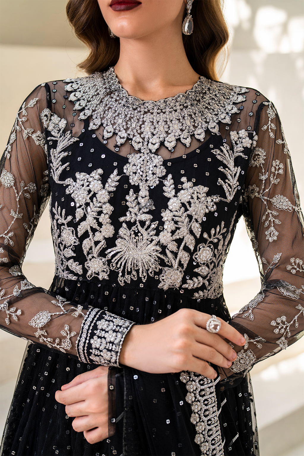 Iznik | Chinnon Chiffon | CC-50 Embroidered Net - Pakistani Designer Dress - by Iznik | Type: Formal - 100% Original at Saira Sultan