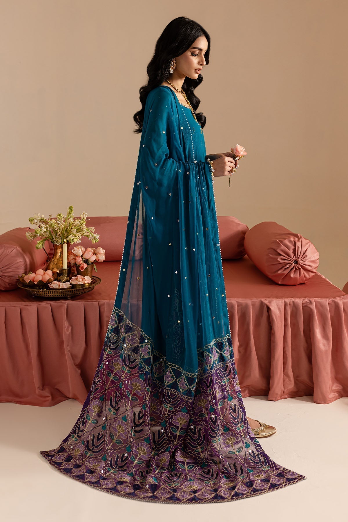 Nureh | Mukeshkari Formals | MK-10 L Sea Green Chiffon