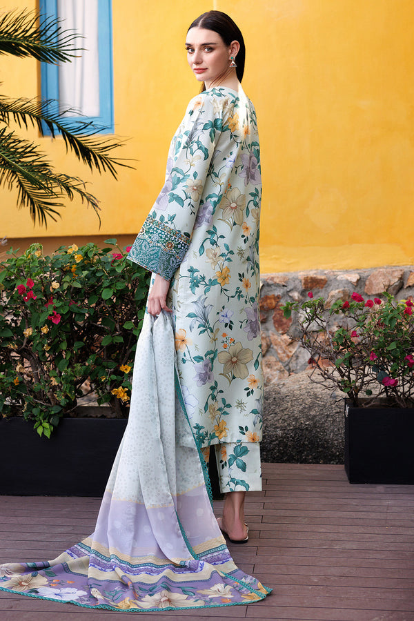 Farasha | Printed Essentials | Aqua Sparkle S Mint Lawn