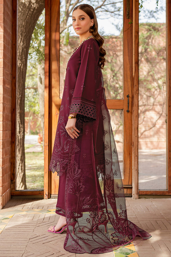 Farasha | Summer Weaves Embroidered Lawn | Zella S Burgundy Lawn