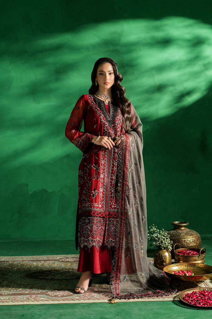 Zebtan | Farmaish Formals | FC-01 XS Redish Pink Chiffon