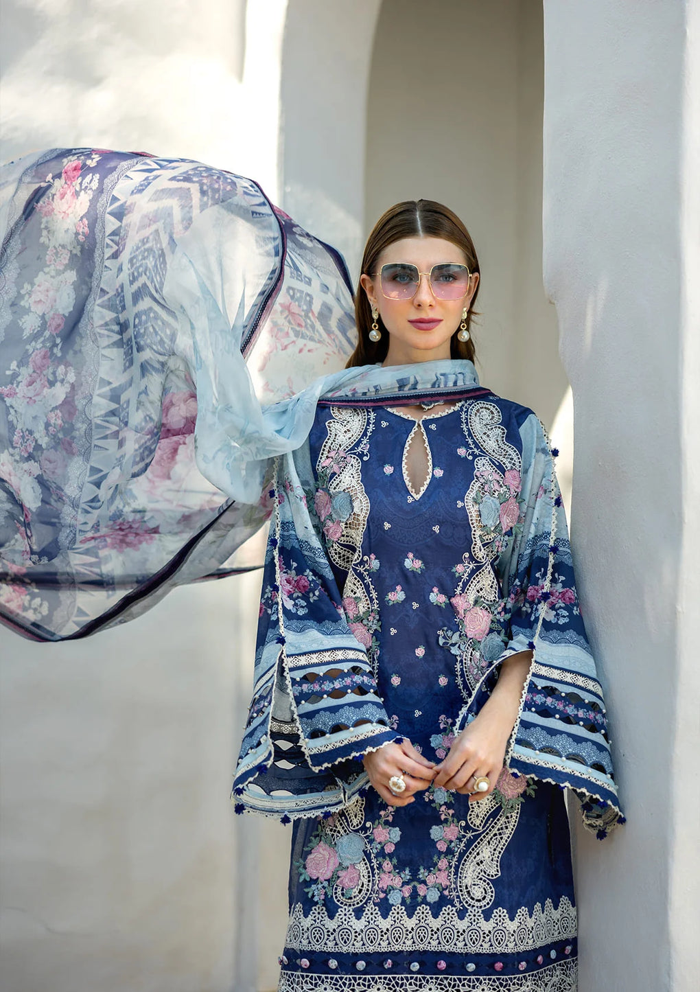 Elaf Premium | Signature 25 | ETS-06A LONDON BLUES M Blue Chiffon