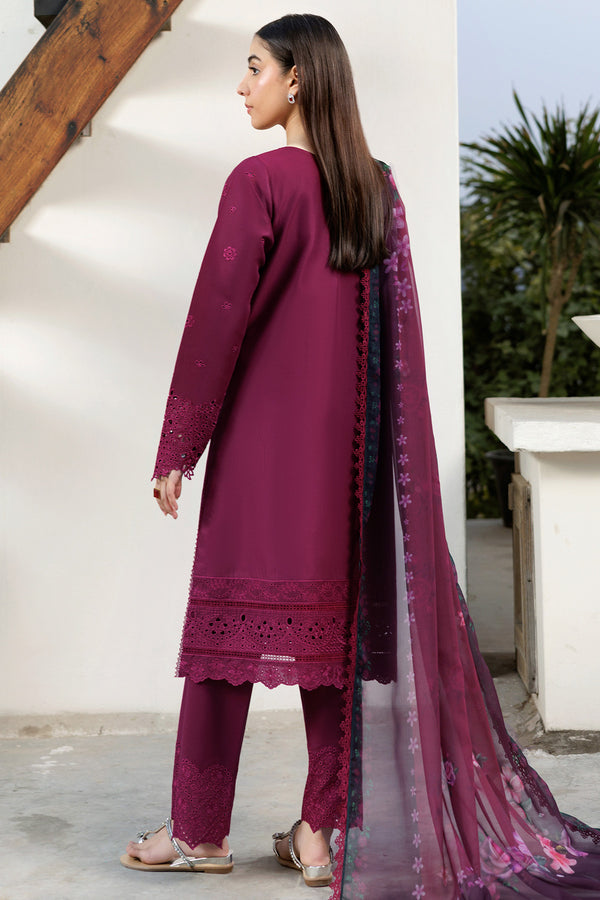 Farasha | Summer Weaves Embroidered Lawn | Garnet Passion S Berry Lawn