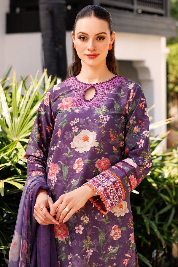 Farasha | Printed Essentials | Majestic Purple M Plum Lawn