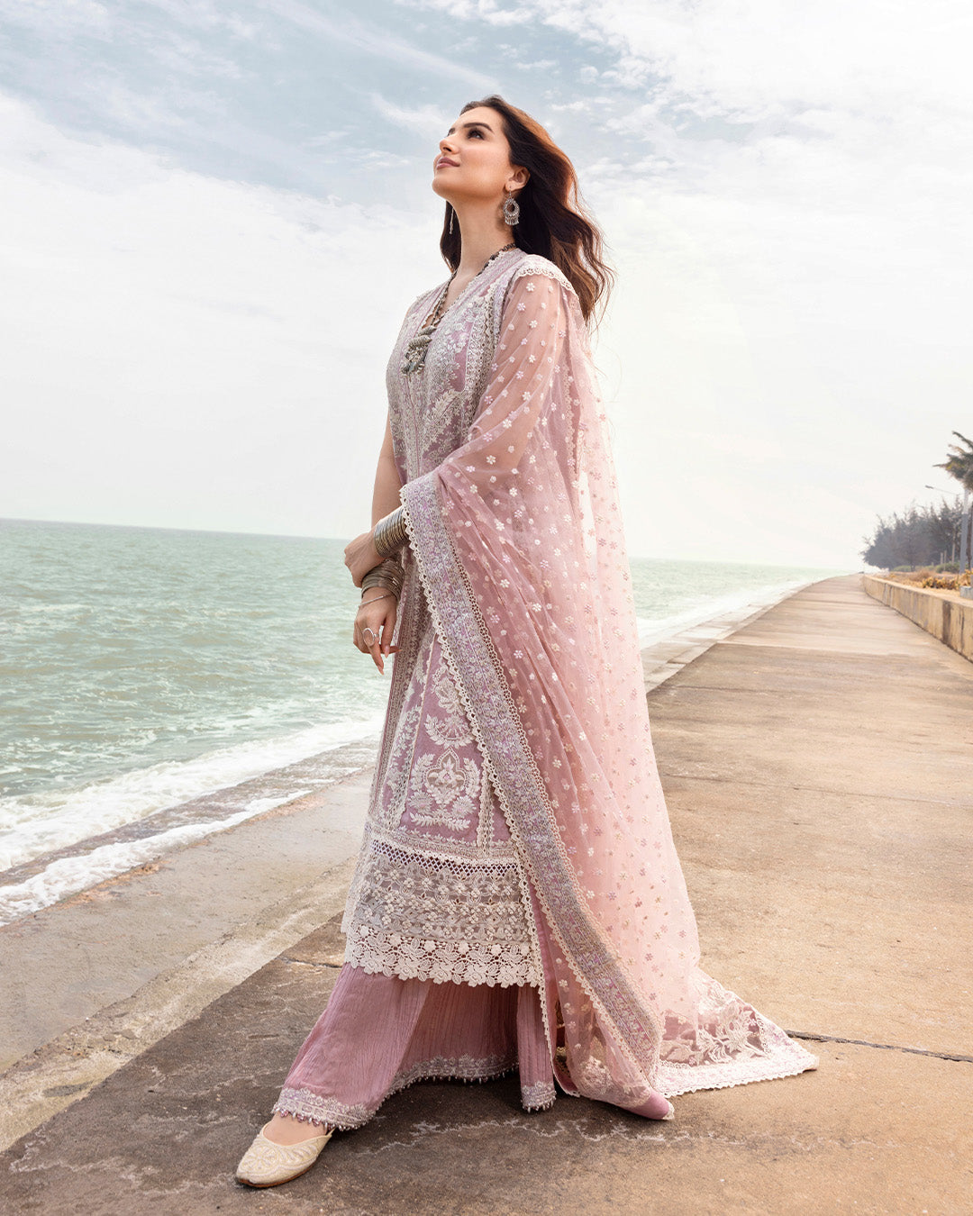 Faiza Saqlain | Zinnia Lawn 25 | Amaryllis L Powder Pink Lawn