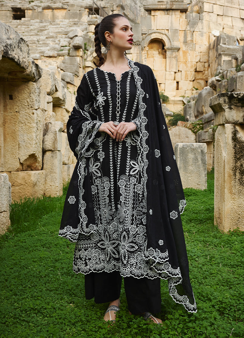 Image | Lawnkari 25 | Jana S Black Cotton Lawn