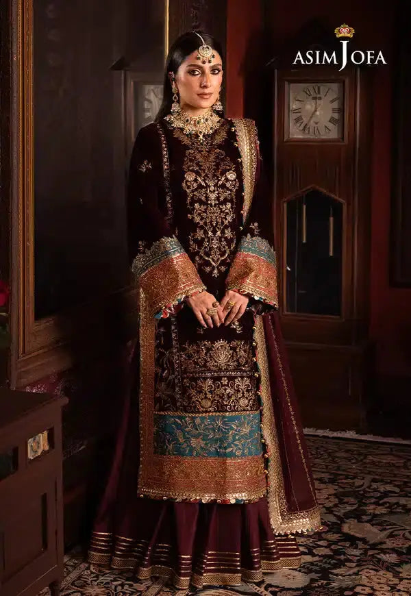 Asim Jofa | Makhmal Wedding Velvet 23 | AJMM-09 - Pakistani Designer Dress - by Asim Jofa | Type: Formal - 100% Original at Saira Sultan