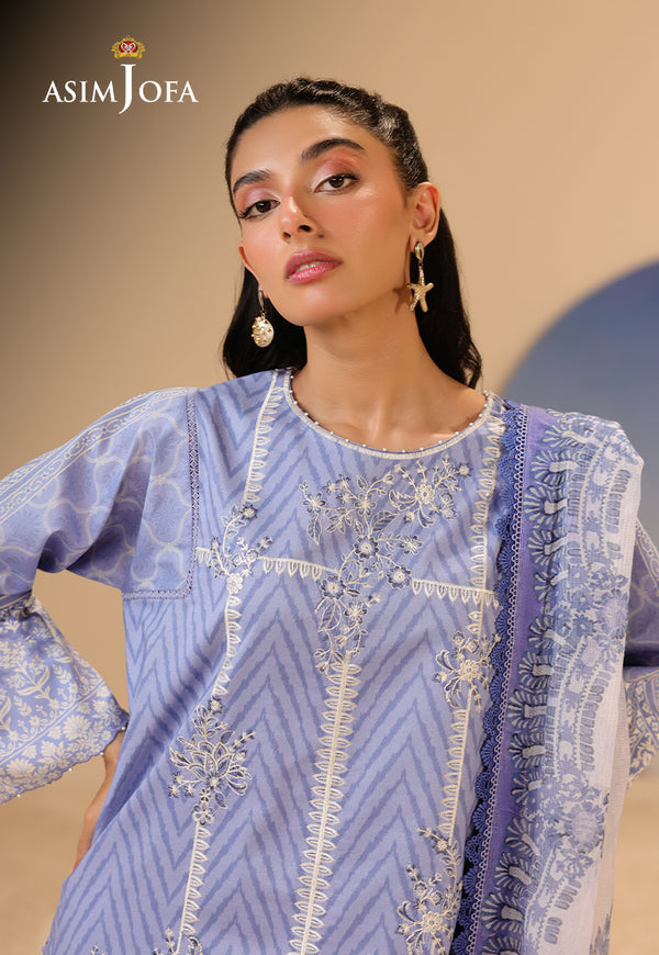 Asim Jofa | Summer Rhapsody | AJUBU-13 Printed Embroidered Lawn - Pakistani Designer Dress - by Asim Jofa - Type : Ladies Clothes - 100% Original at Saira Sultan