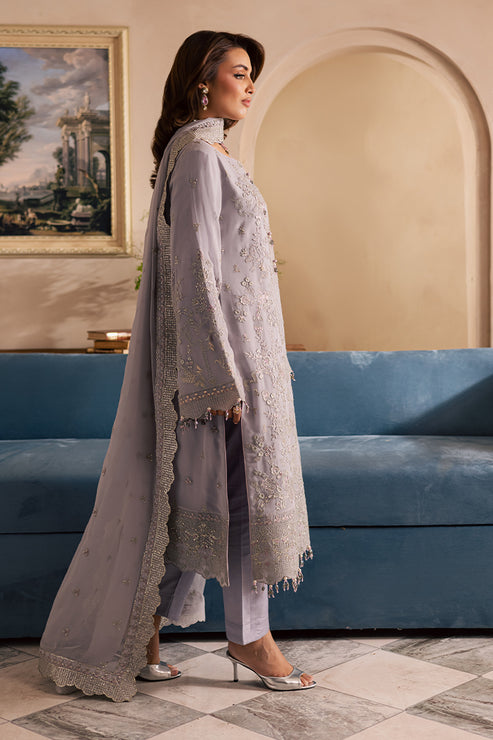 Emaan Adeel | Miraan luxury chiffon | SORINA XL Lilac Gray Chiffon