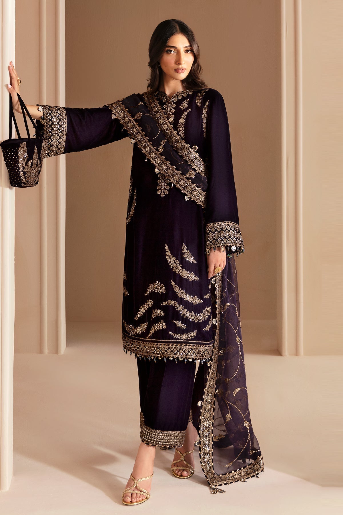 Jazmin | Velvet Edit 24 | Velvet Formal VF-2026 - Pakistani Designer Dress - by Jazmin | Type: Formal - 100% Original at Saira Sultan