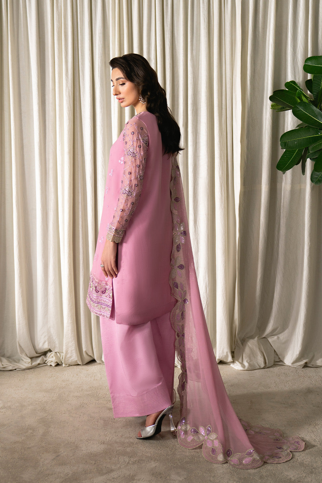 Neeshay | Ready to Wear Chiffon | RTW-CHFN-01 LILAC - Pakistani Designer Dress - by Neeshay - Type : Ladies Clothes - 100% Original at Saira Sultan