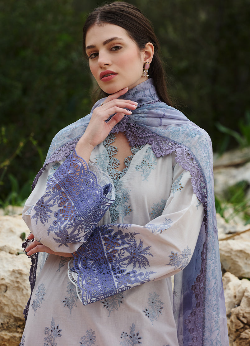 Image | Lawnkari 25 | Leen M Pastel Gray Cotton Lawn