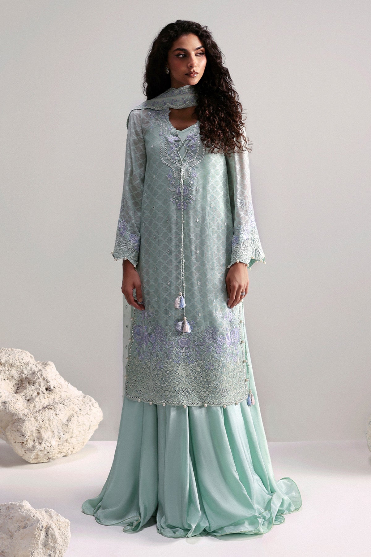 Afrozeh | Slate Ready to Wear | Elysia - Pakistani Designer Dress - by Afrozeh - Type : Ladies Clothes - 100% Original at Saira Sultan