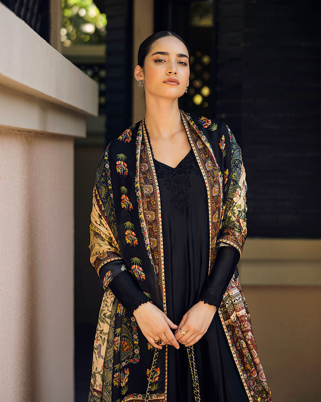 Faiza Saqlain | Carmela Luxury Pret | Shelina L Black Oak Silk