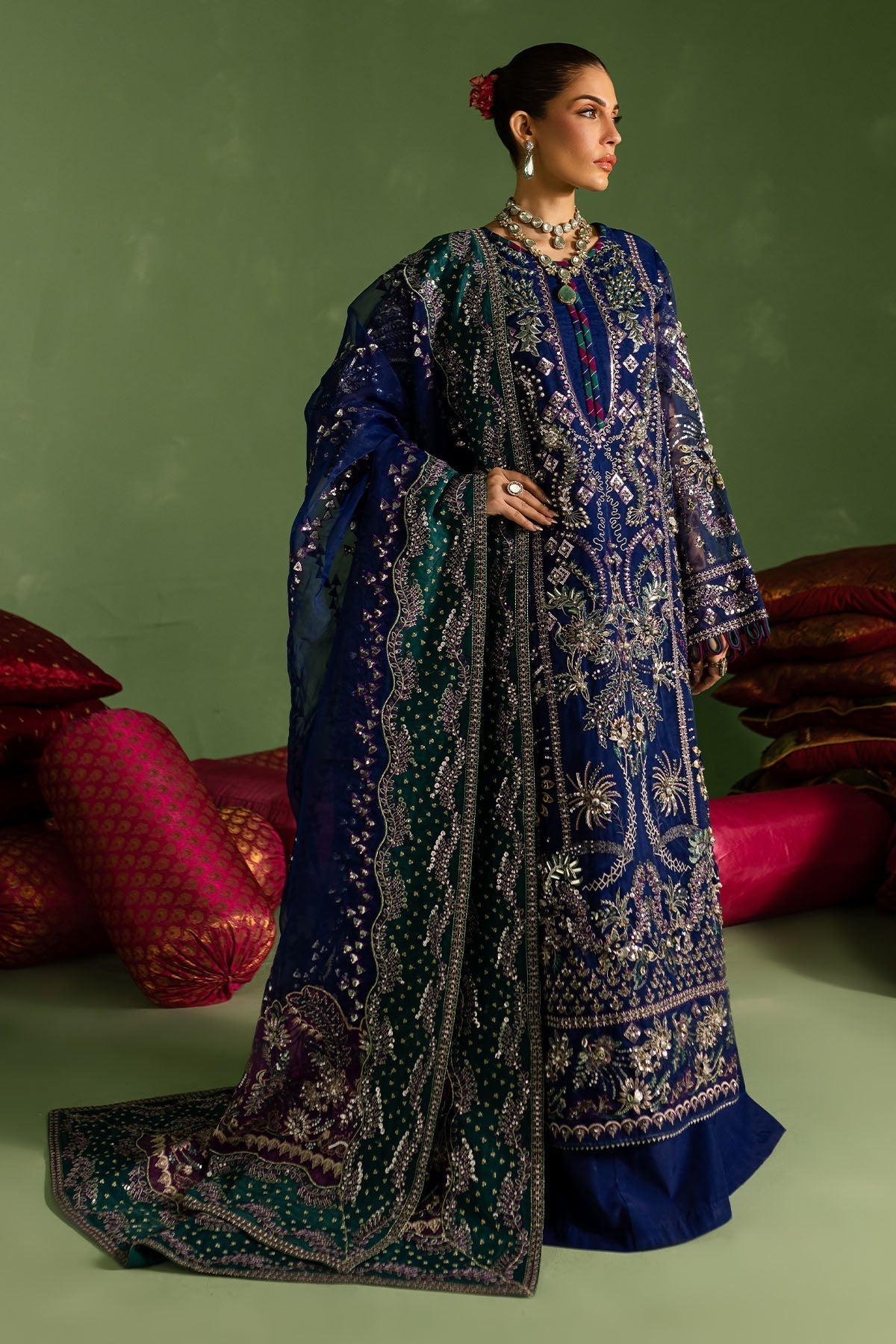 Nureh | Wedding Formals 24 | FP-140 L Navy Organza