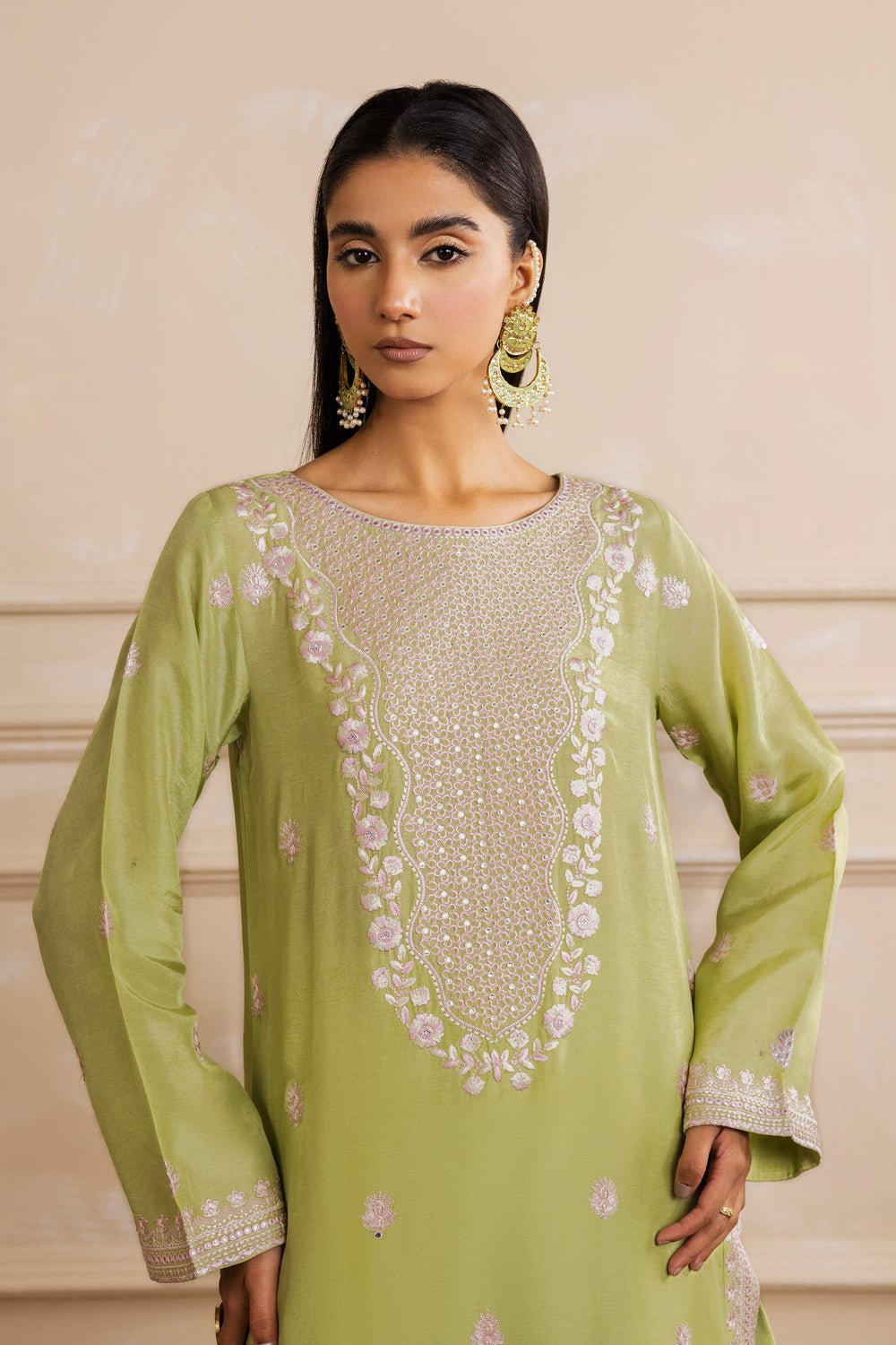 Maryum N Maria | Nora Collection | AUBREY - MW40151 L Lime Korean Silk