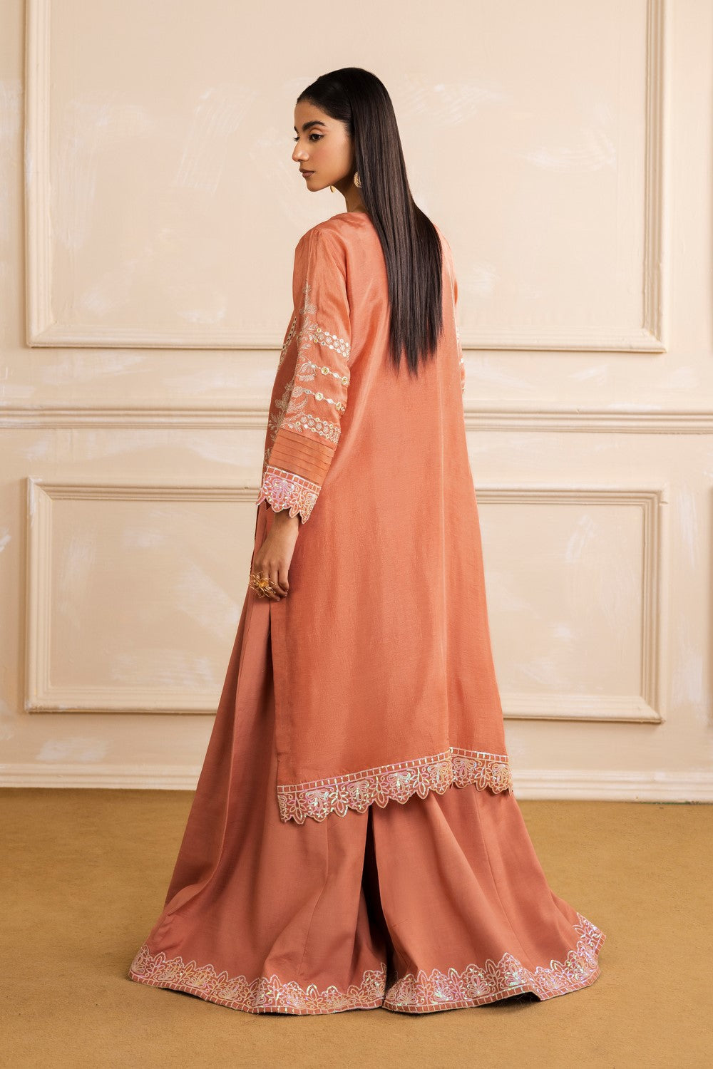 Maryum N Maria | Nora Collection | EVA - MW40156 M Peach Korean Silk