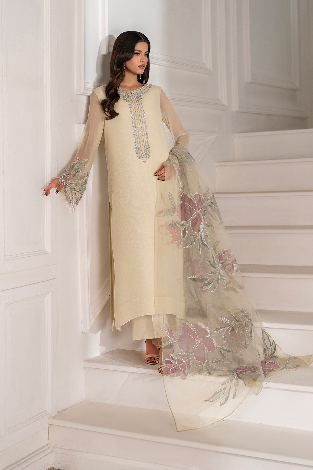 Iznik I Festive Formal I UE-413 Embroidered Chiffon - Pakistani Designer Dress - by Iznik - Type : Ladies Clothes - 100% Original at Saira Sultan
