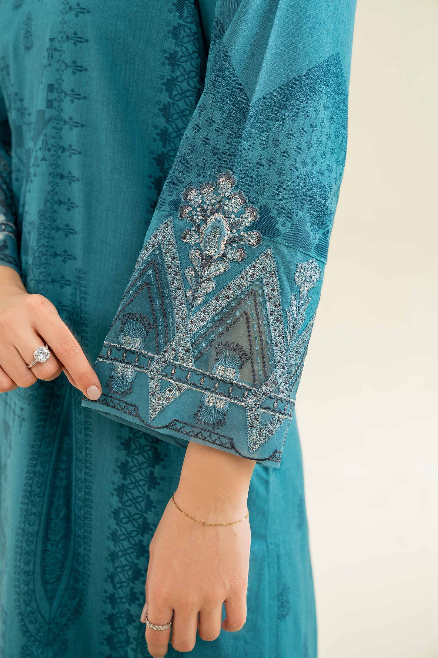 Nishat | Cross Season Edit | 42501044 M Teal Jacquard