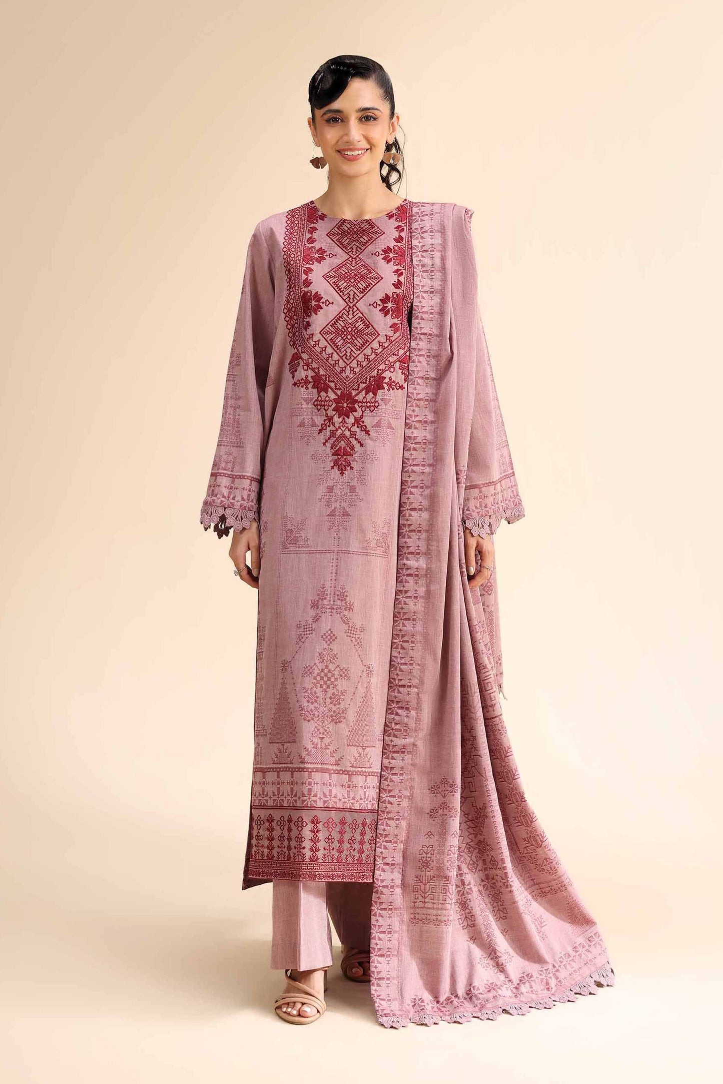 Nishat | Cross Season Edit | 42501047 XS Pink Jacquard