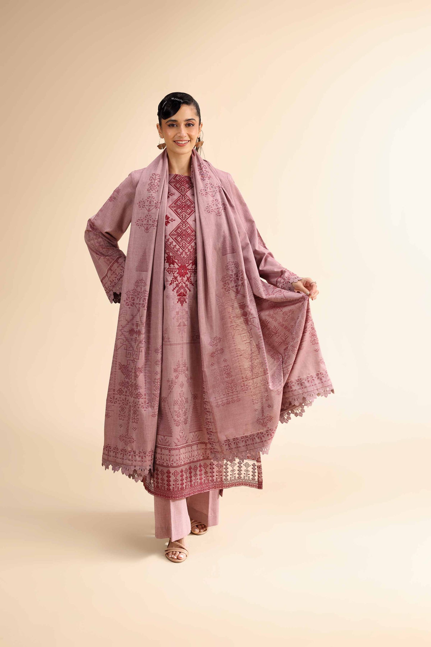 Nishat | Cross Season Edit | 42501047 XL Pink Jacquard