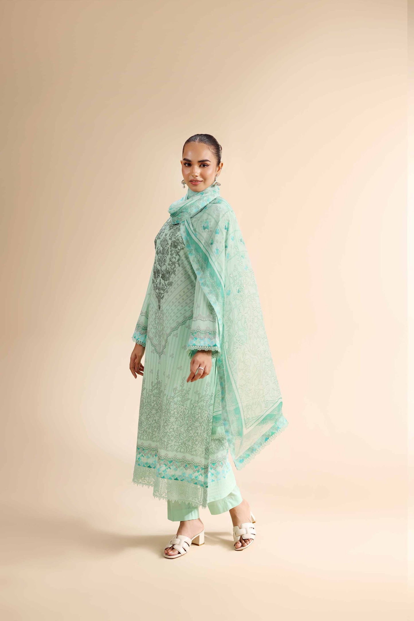 Nishat | Cross Season Edit | 42501058 XL Mint Green Cambric