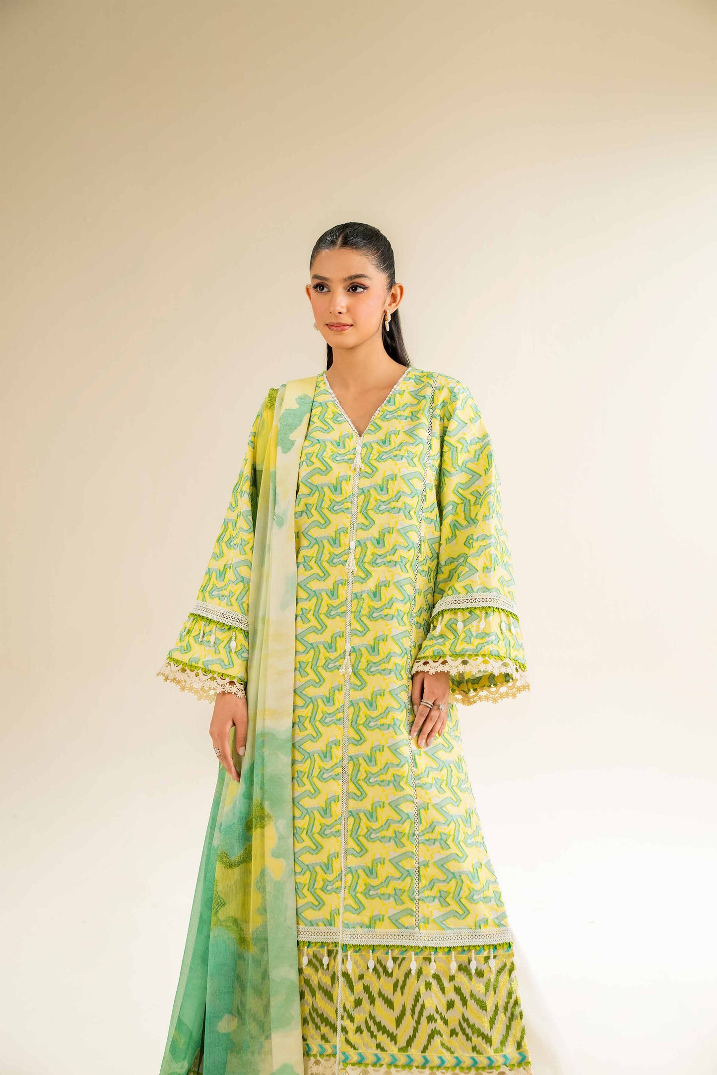 Nishat | Cross Season Edit | 42501092 XL Lime Jacquard