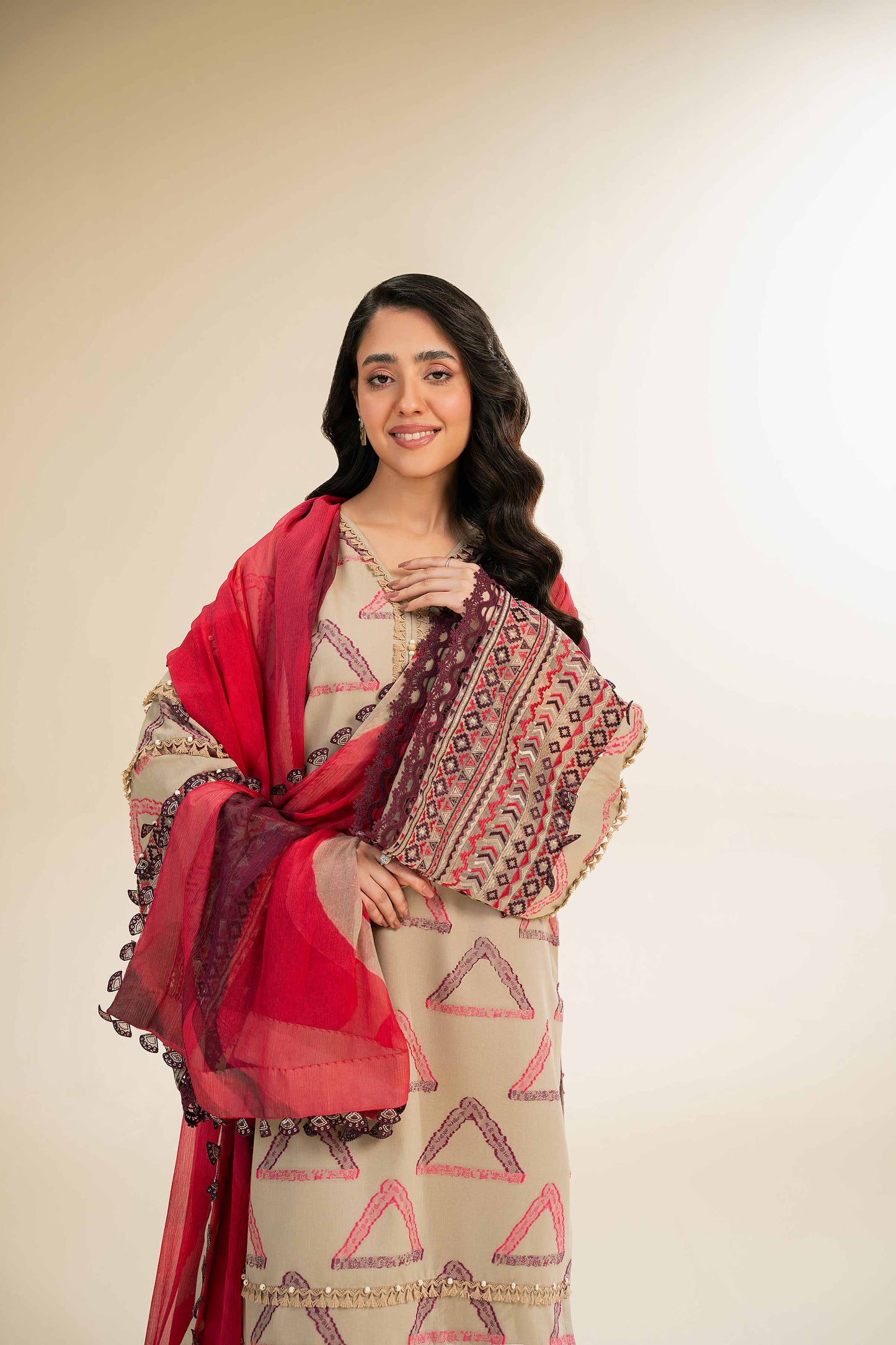 Nishat | Cross Season Edit | 42501095 L Beige Jacquard