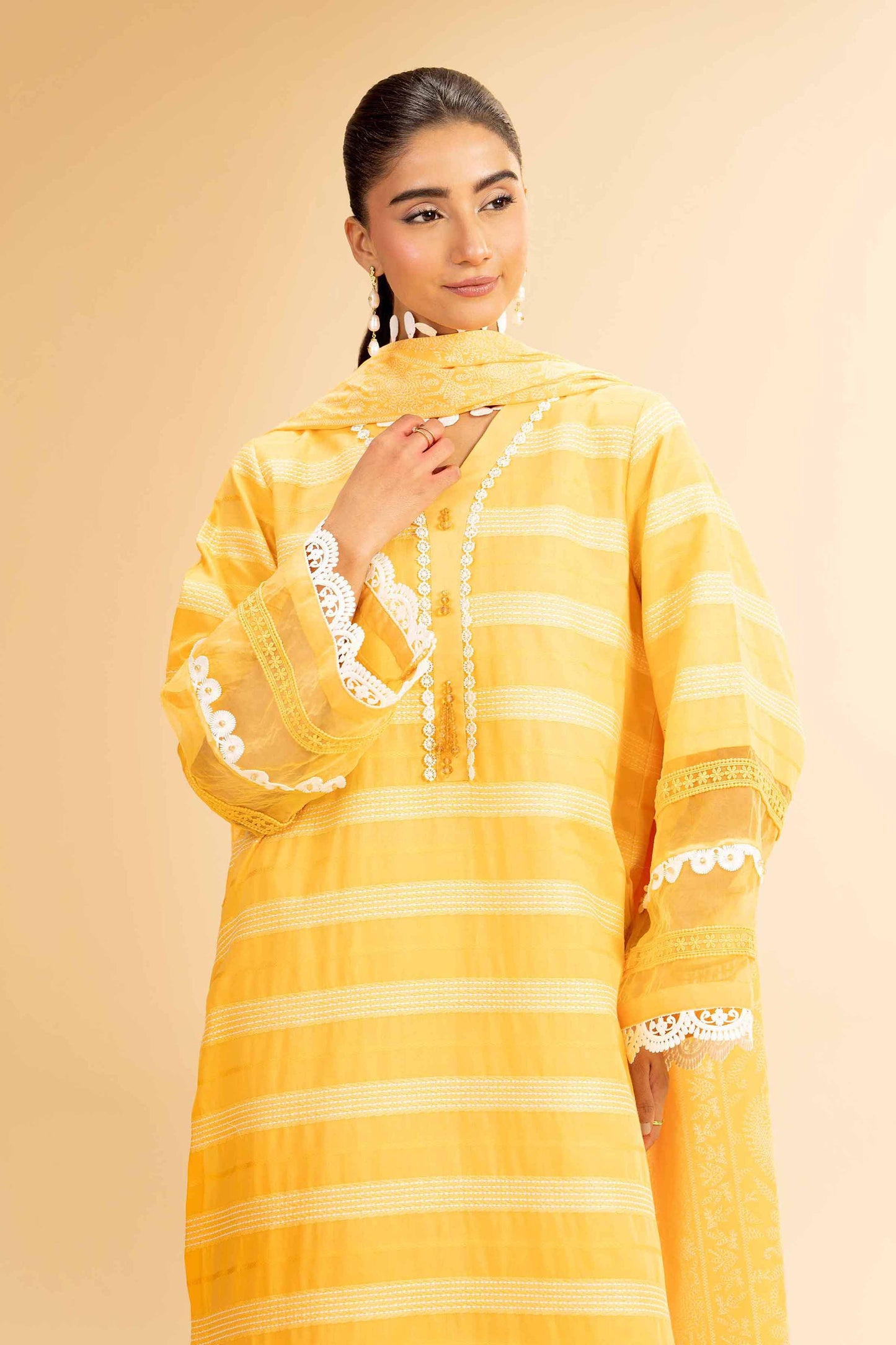 Nishat | Cross Season Edit | 42501110 L Yellow Jacquard