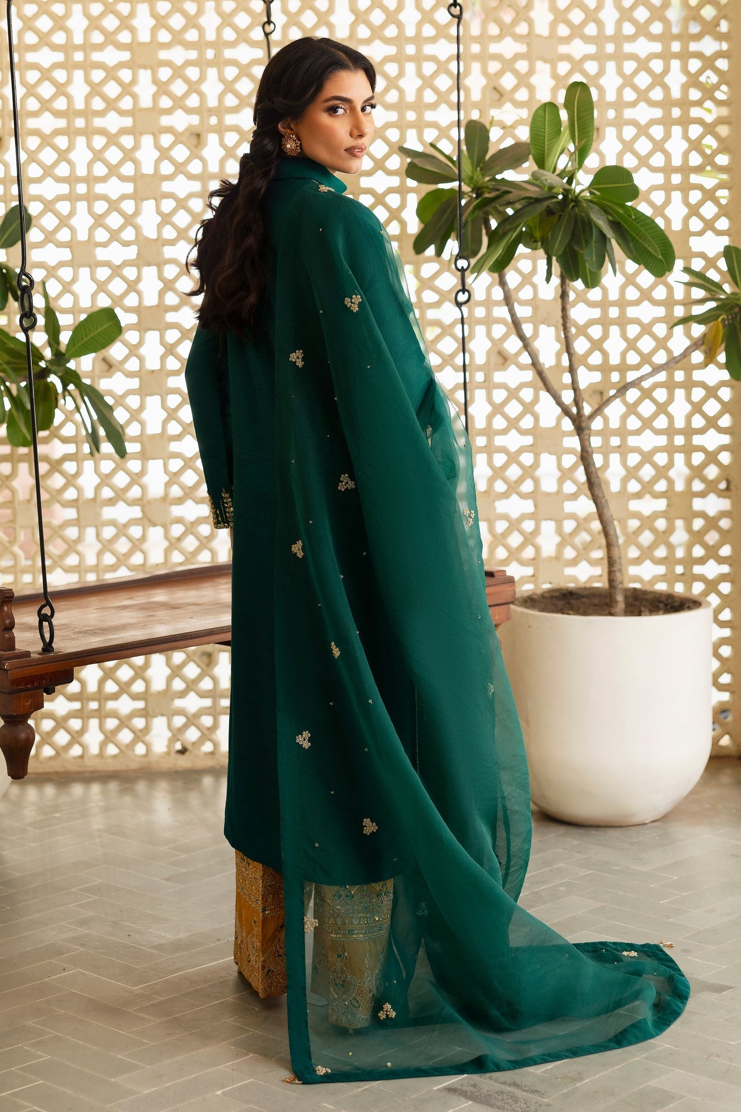 Naqshi | Rijaas Luxury Pret 24 | ZAUQ S Teal Green Indian Raw Silk