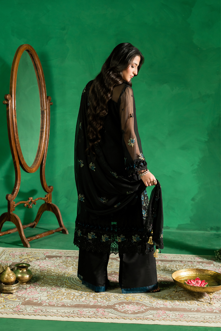 Zebtan | Farmaish Formals | FC-04 S Black Chiffon