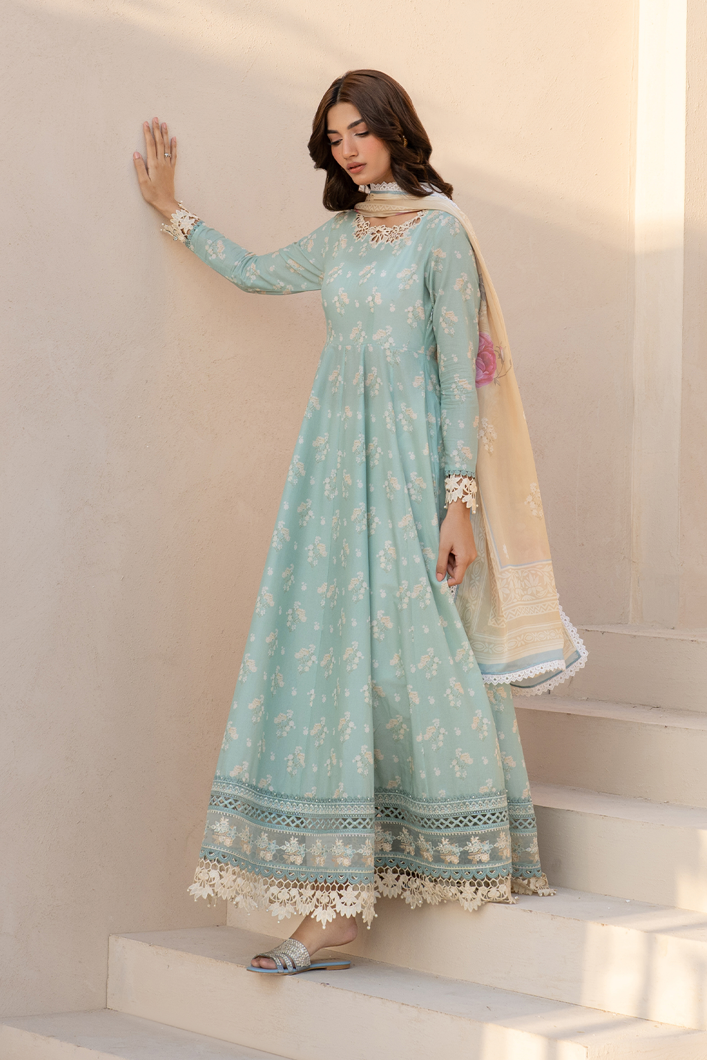 Iznik | Festive Lawn 25 | EFL-06 XL Ice Blue Lawn
