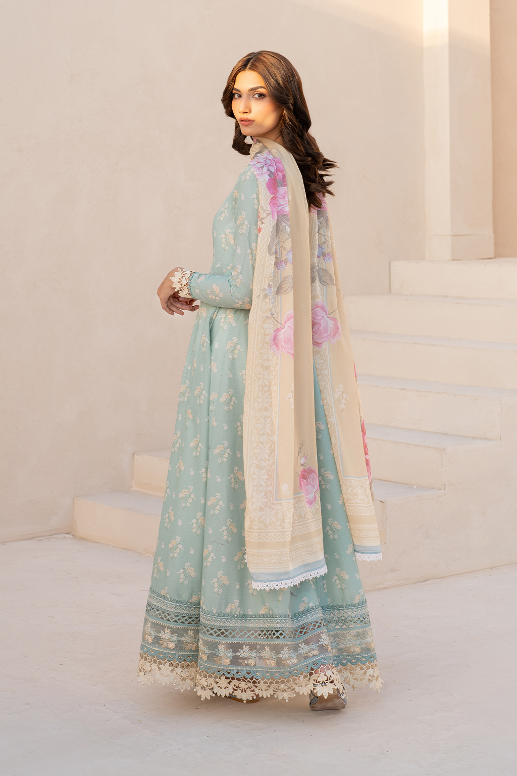 Iznik | Festive Lawn 25 | EFL-06 S Ice Blue Lawn